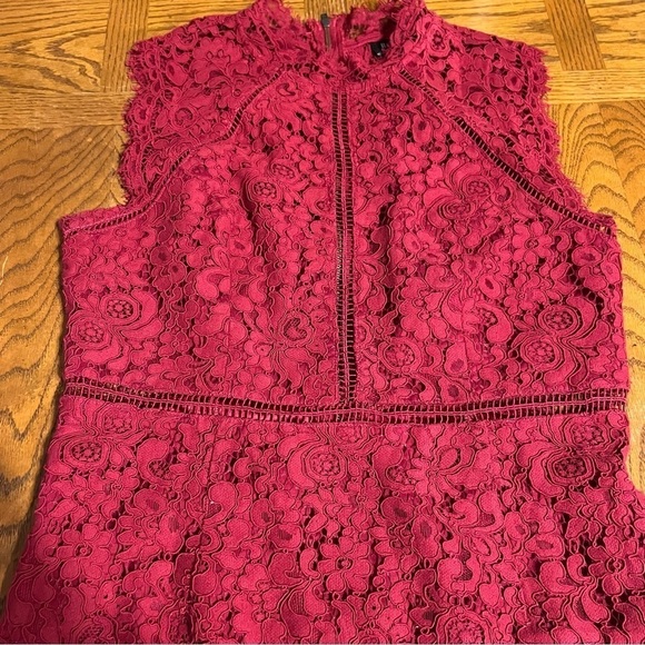 Bardot Women’s Lace Panel Midi Dress In Wine Sz 8 - Picture 8 of 15